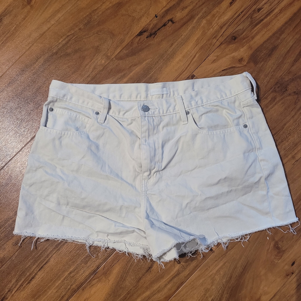 Uniqlo White Cotton Jean Shorts for Women